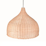 large light rattan wicker dome light shade