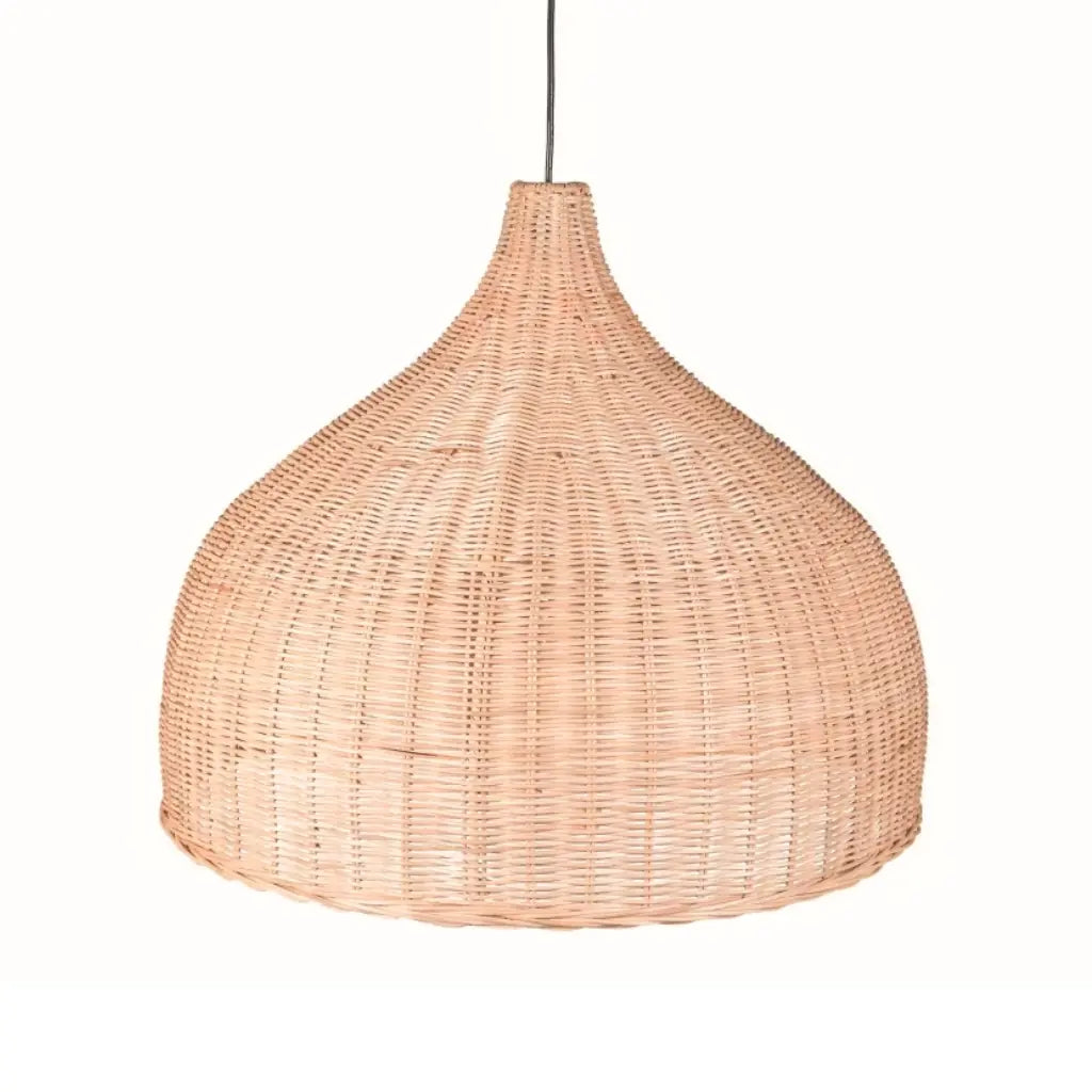Large light rattan wicker dome light shade