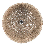 woven wicker dome light shade internal bulb holder
