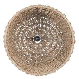 woven wicker dome light shade internal bulb holder
