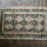 Jute & Leather Mat - Green - Flo & Joe