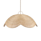 oversized Wicker rattan pendant light chandelier on a white background - Flo & Joe