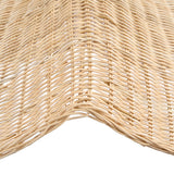 Close-up of oversized Wicker rattan pendant light chandelier on a white background - Flo & Joe