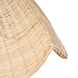 Close-up of a woven natural material product on a white background