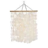Long hanging shell chandelier - square shaped
