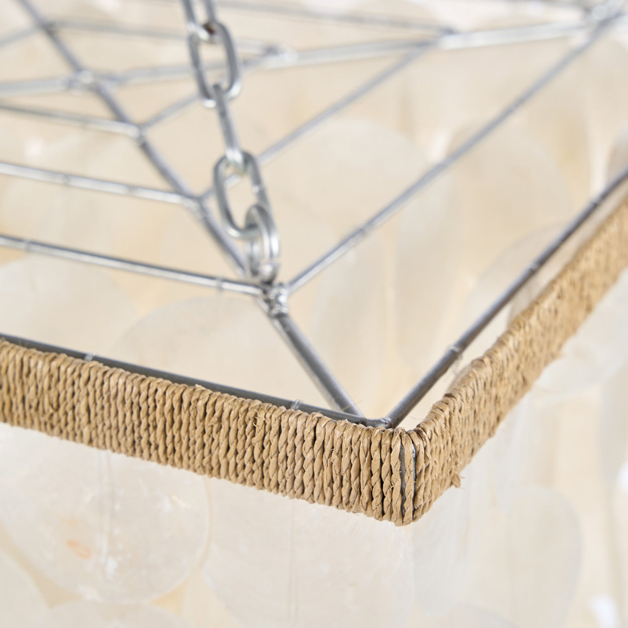close up of corner of a large chandelier corner
