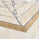 close up of corner of a large chandelier corner
