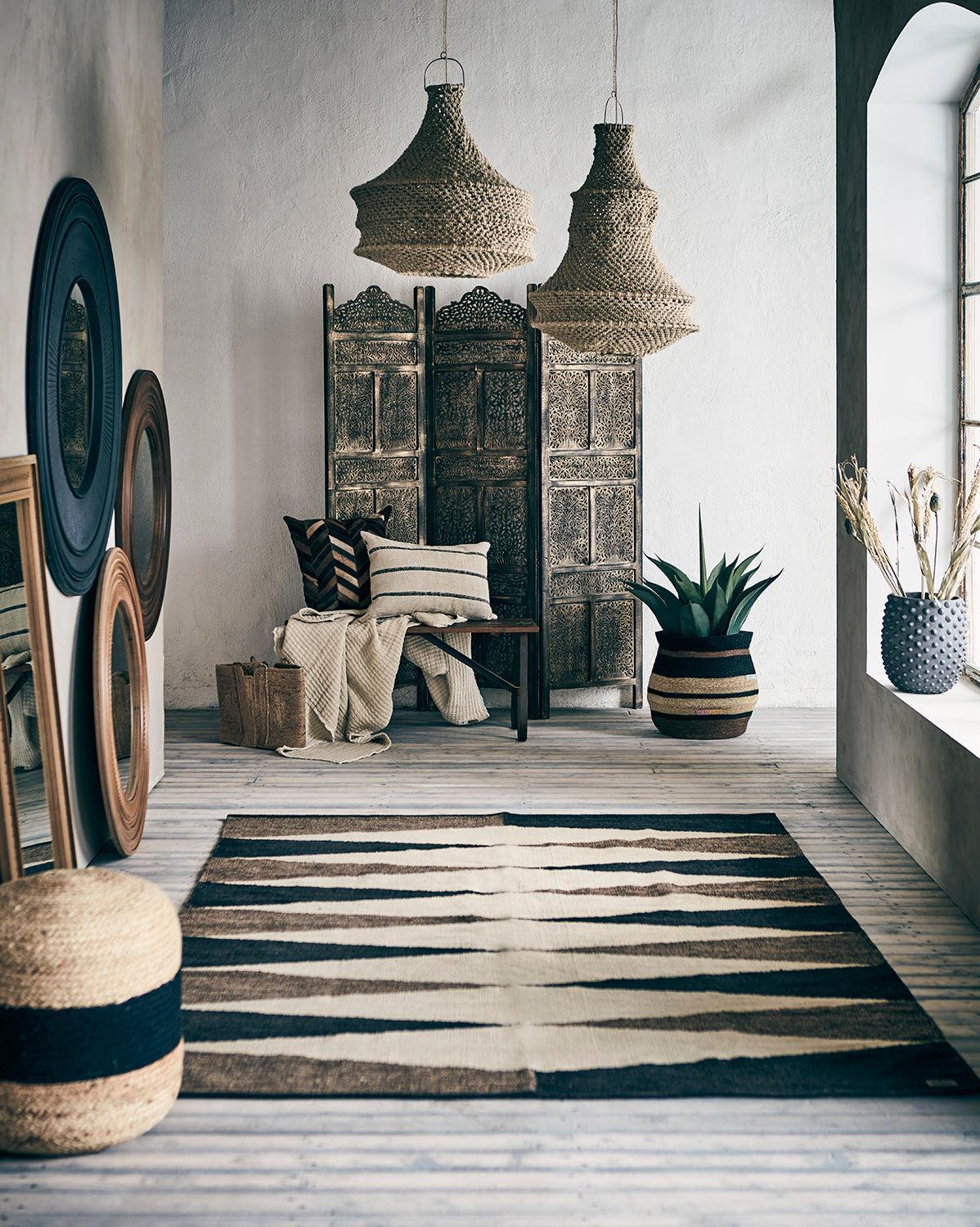 Nyang Rope Pendant Shade - Large natural statement lighting - Flo & Joe