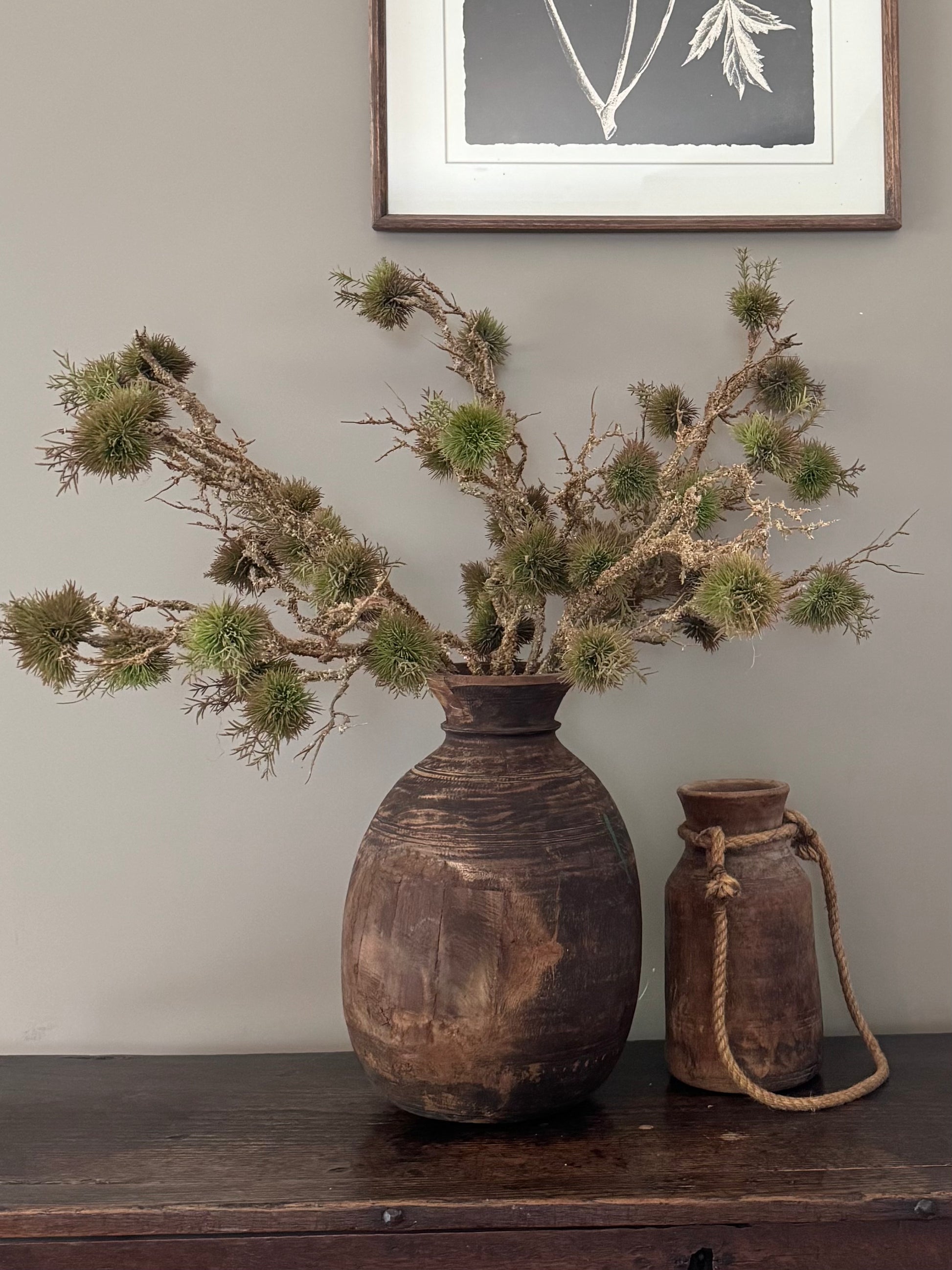 Old Indian Wooden Vase - Flo & Joe