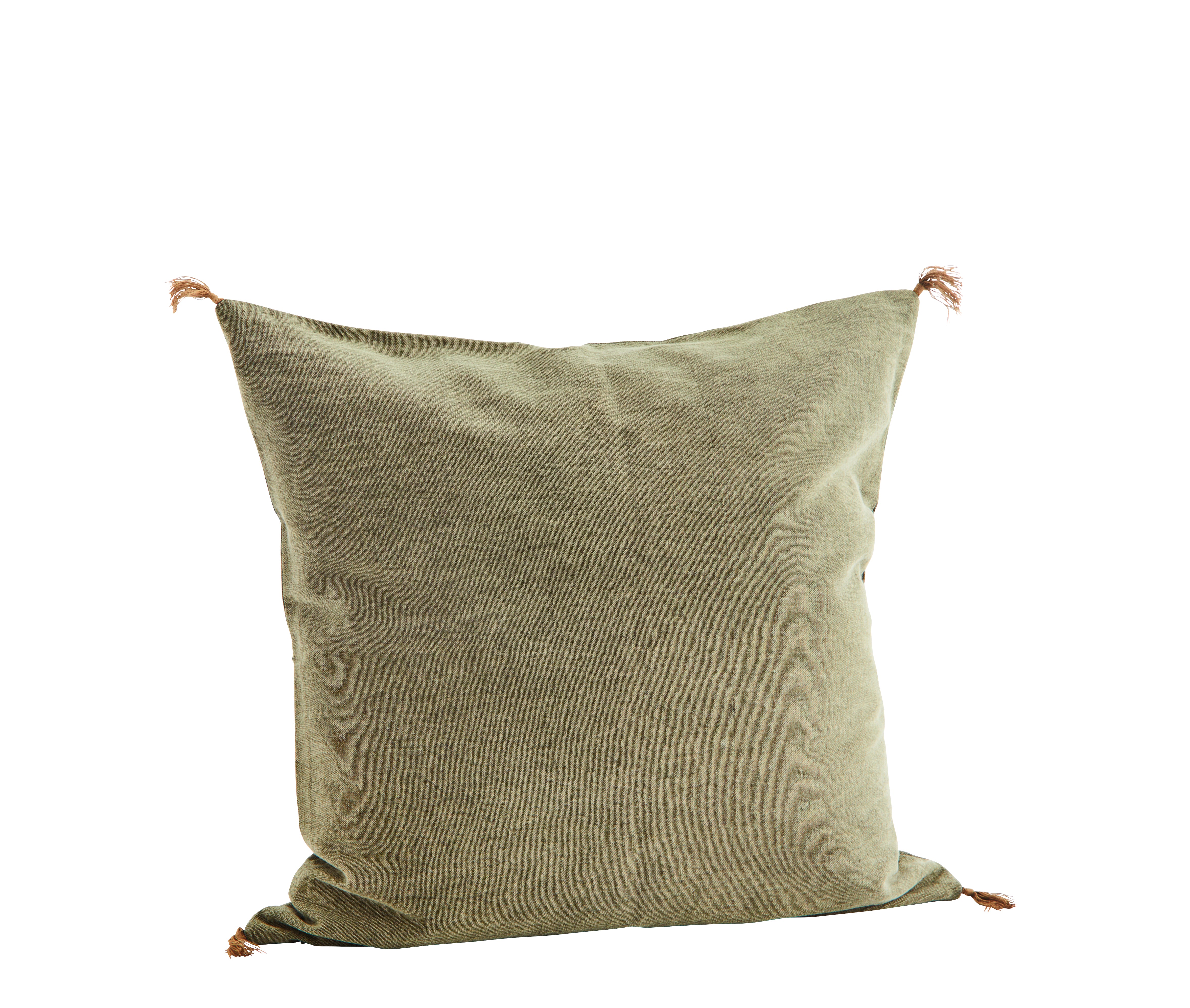 Olive Tassel Cushion Cover - Flo & Joe