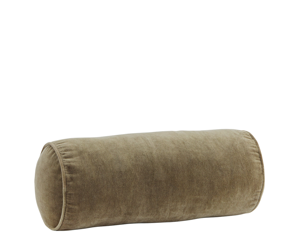 Olive Velvet Bolster Cushion - Flo & Joe