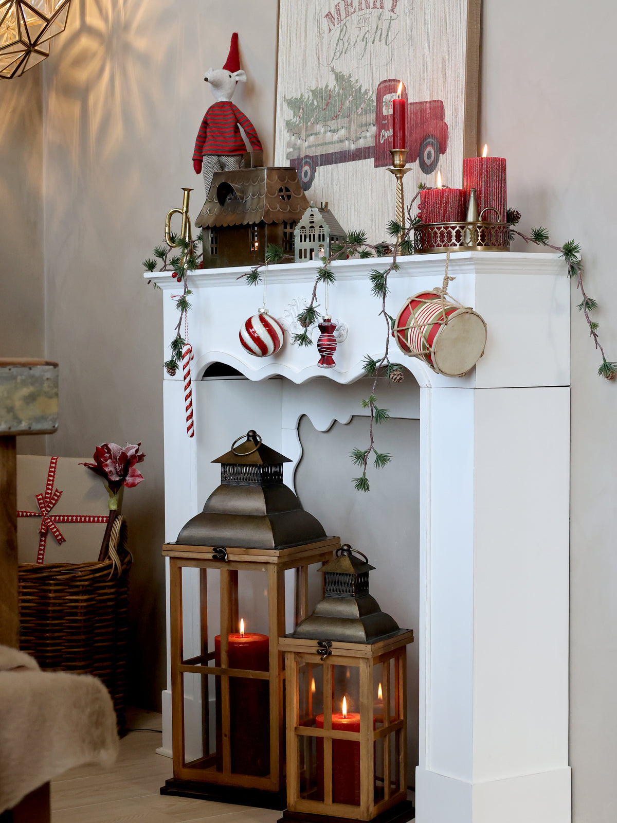 Pine cone & cedar garland with berries   flo & joe
