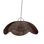 Wicker pendant light on a white background