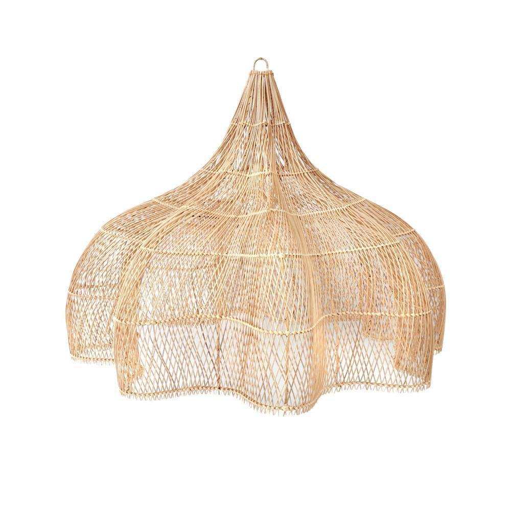 Extra Large rattan  ceiling light shade – Whipped Pendant Natural  chandelier 110cm - Flo & Joe UK