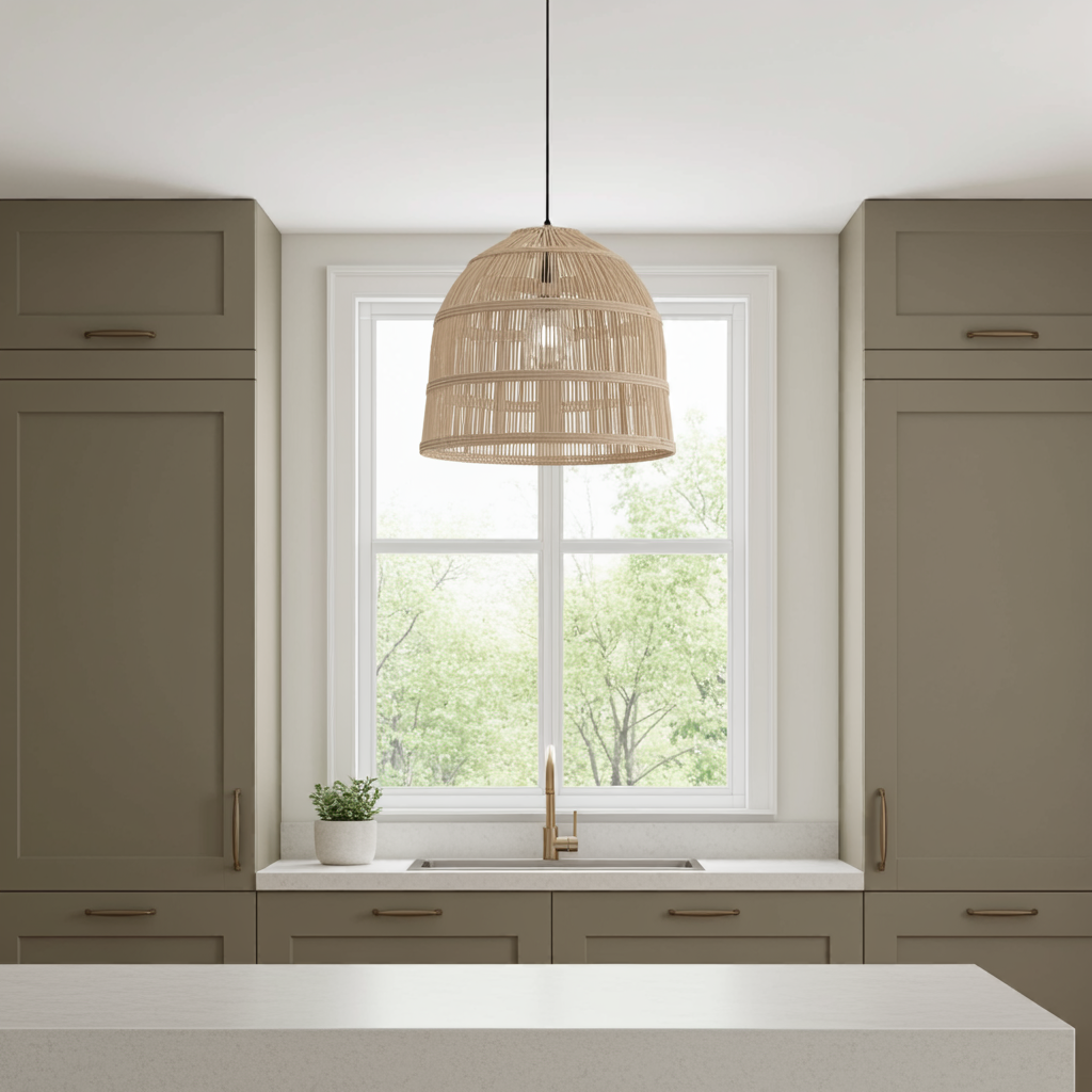 The Meno Dome Pendant - Large Rattan Light Shade - Flo & Joe