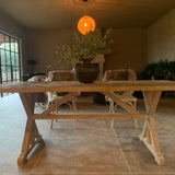 Recycled French Wood Dining Table - 200cm - Flo & Joe seats 8