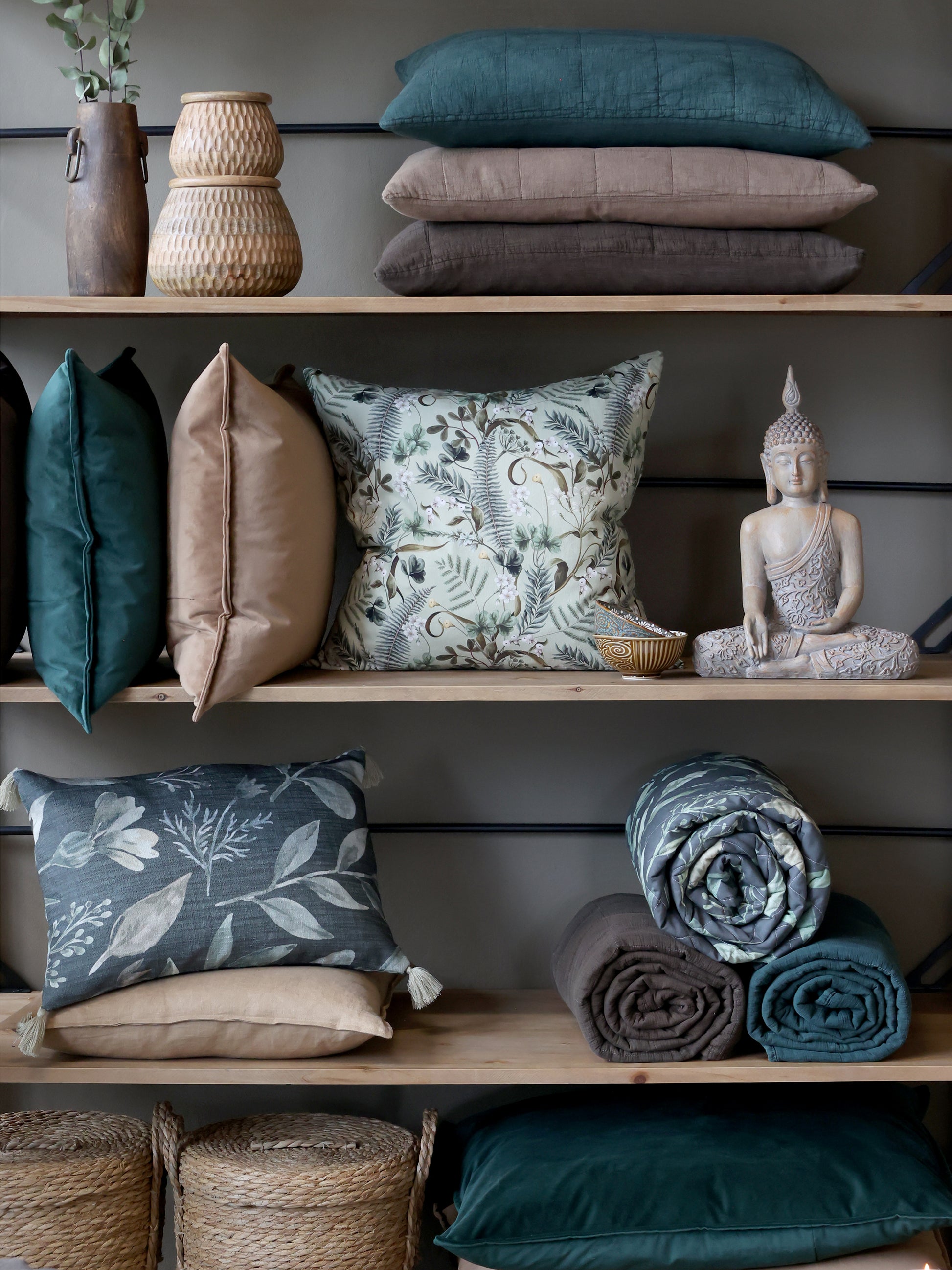 Stonewashed Forest Green Quilt-Decor-Flo &amp; Joe