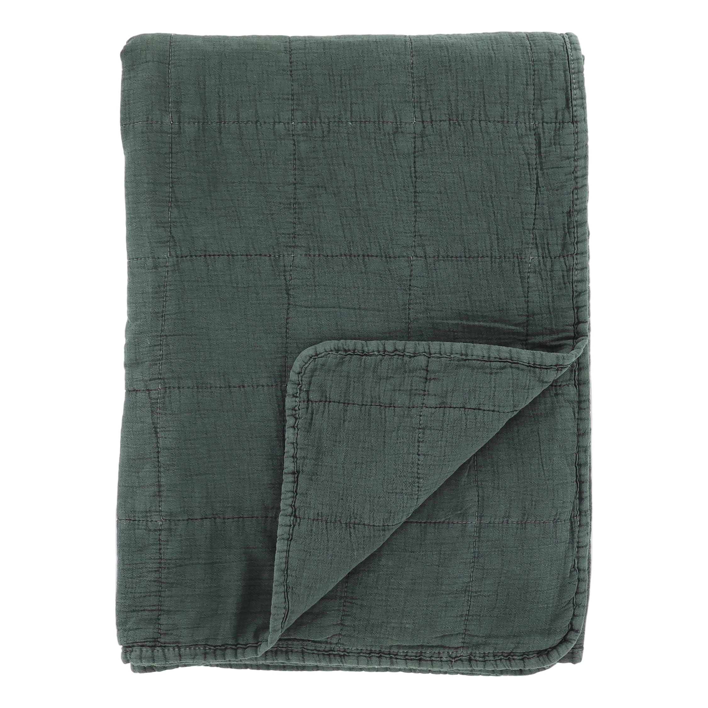 Stonewashed Forest Green Quilt-Decor-Flo &amp; Joe