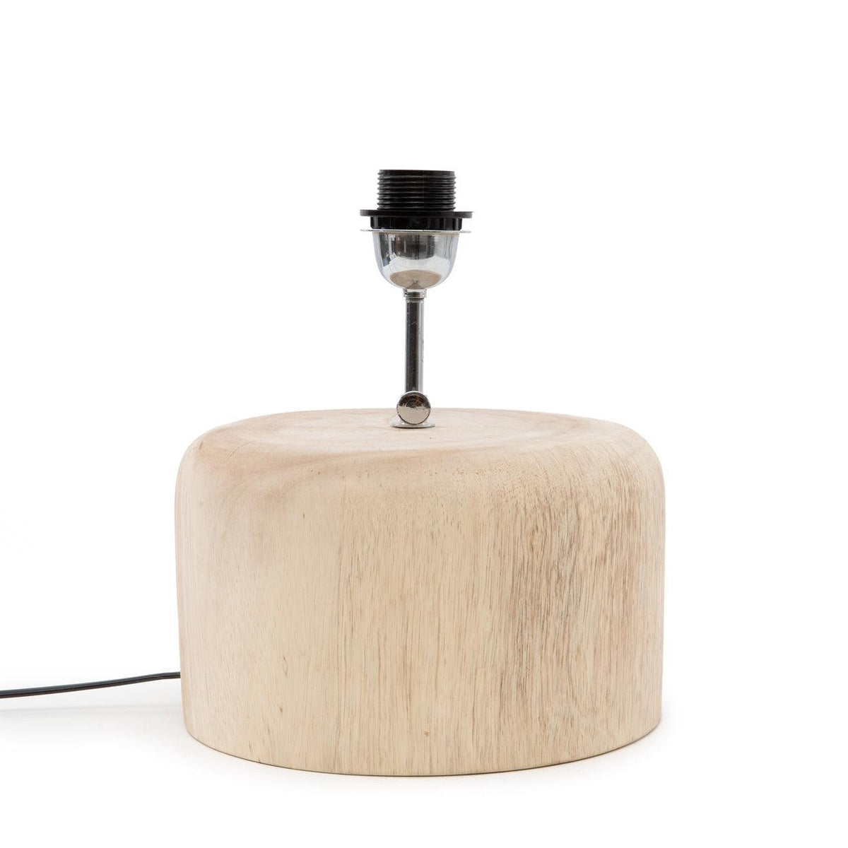 Handcrafted teak wood table lamp base | solid natural wooden lamp by flo & joe