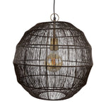 Round Iron Wire Pendant Light - Modern Rustic Ceiling Light