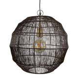 Round Iron Wire Pendant Light - Modern Rustic Ceiling Light