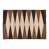 170 x 240 cm Large cotton surface rug in an earthy palette of brown, cream and black