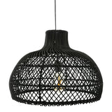 Round Black Rattan Ceiling Pendant Light Shade - Flo & Joe UK Store
