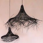 The Mykonos - Black - M - Flo & Joe - Black Rattan Ceiling Lights