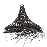 Black Rattan Pendant Light Shade with Fringing