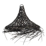 Black Rattan Pendant Light Shade with Fringing