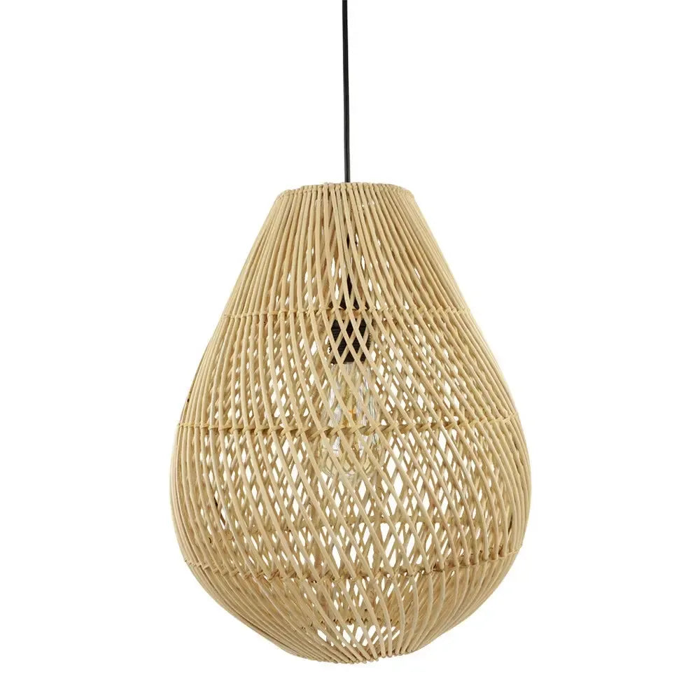 The Teardrop Natural Rattan Ceiling Pendant Light - S - Flo & Joe UK