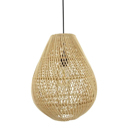The Teardrop Natural Rattan Ceiling Pendant Light - S - Flo & Joe UK