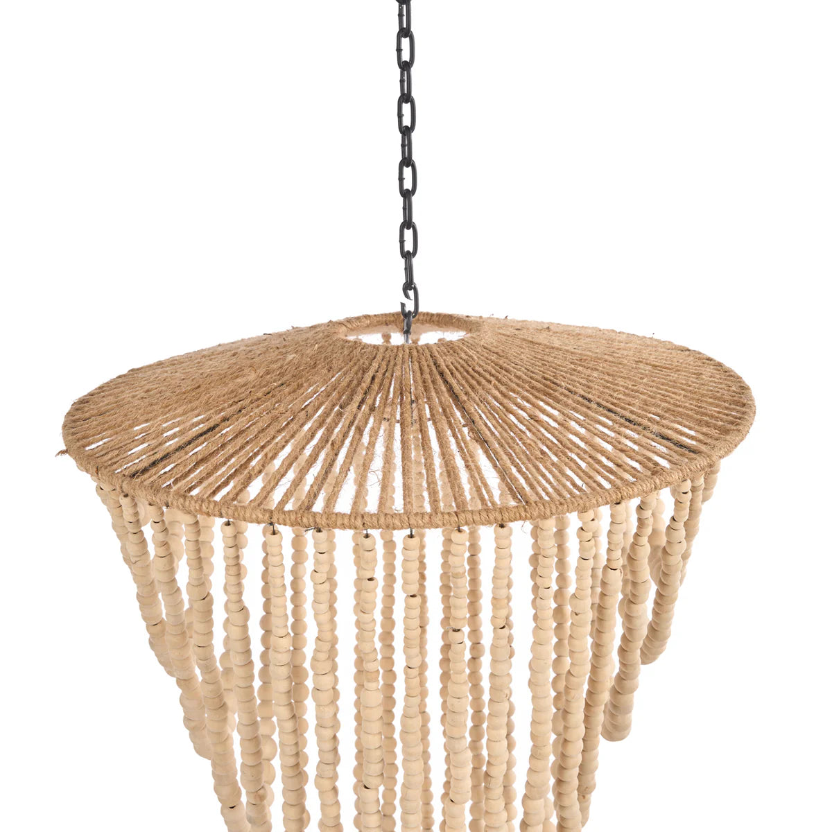 The wooden bead chandelier   large