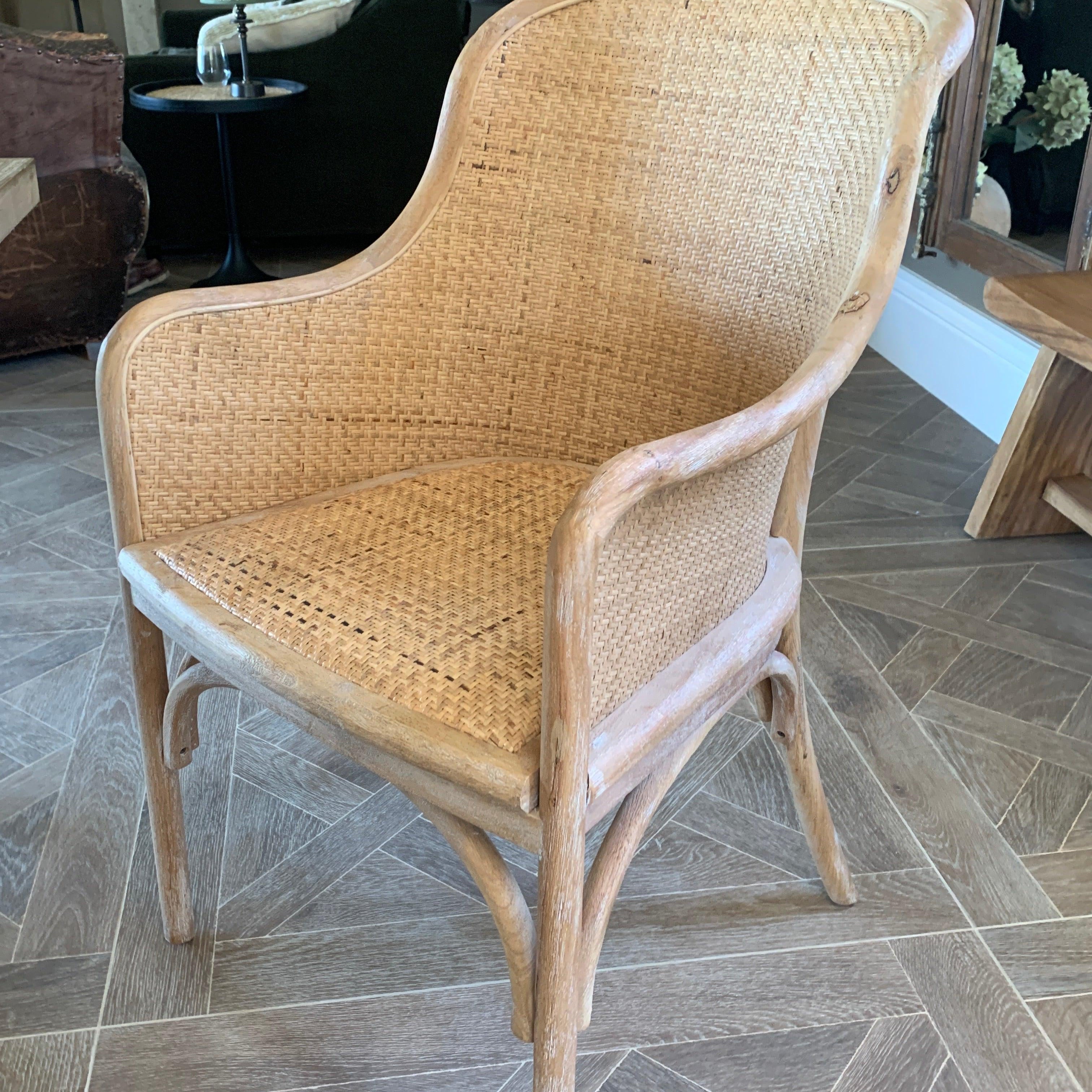 French Wicker Carver Chair - Flo & Joe