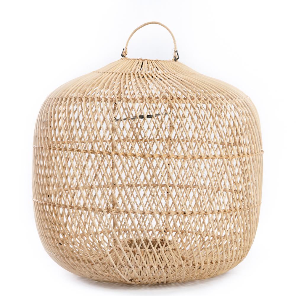 The natural rattan large  batu bolong pendant / floor light   flo & joe