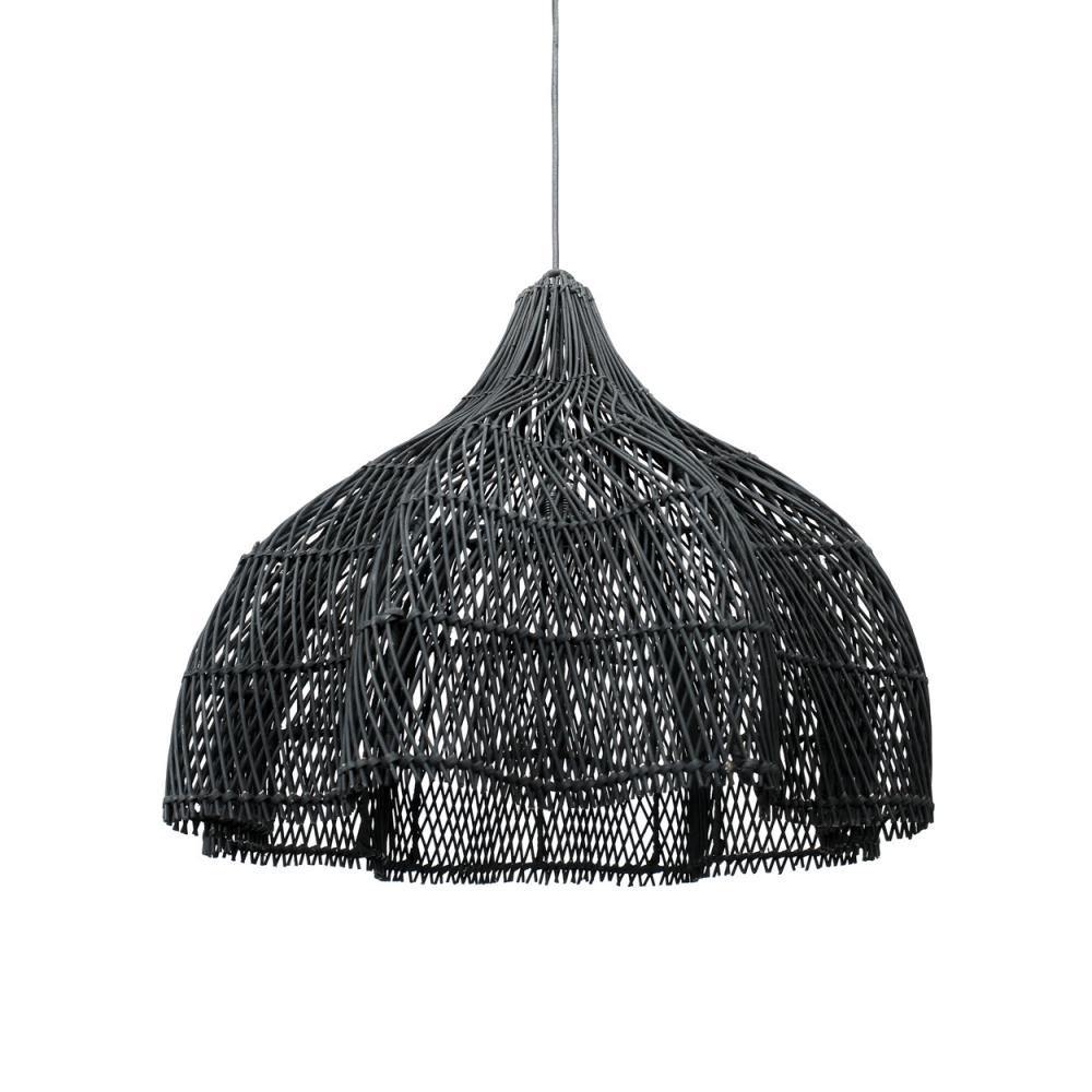 The whipped pendant   black   rattan ceiling pendant shade 60cm   flo & joe