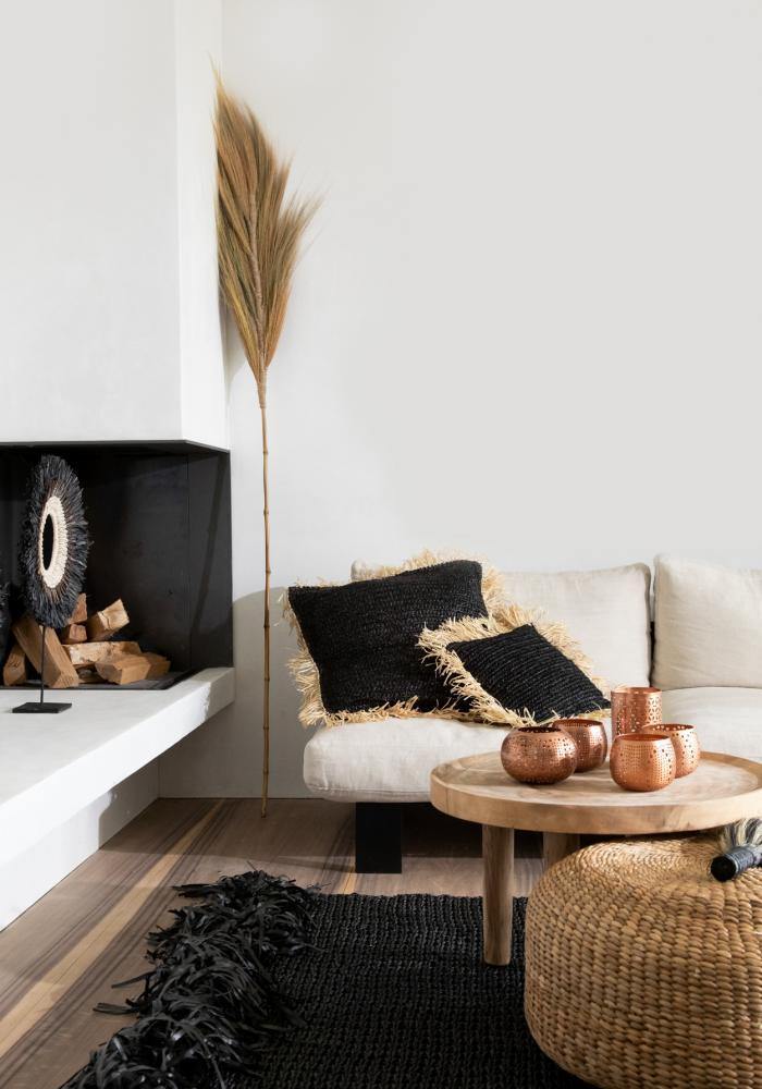 Natural hyacinth pouffe   medium   flo & joe