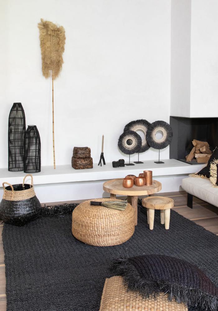 Natural hyacinth pouffe   medium   flo & joe