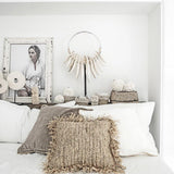 Natural Raffia Square Cushion Cover - 40x 40cm - Flo & Joe