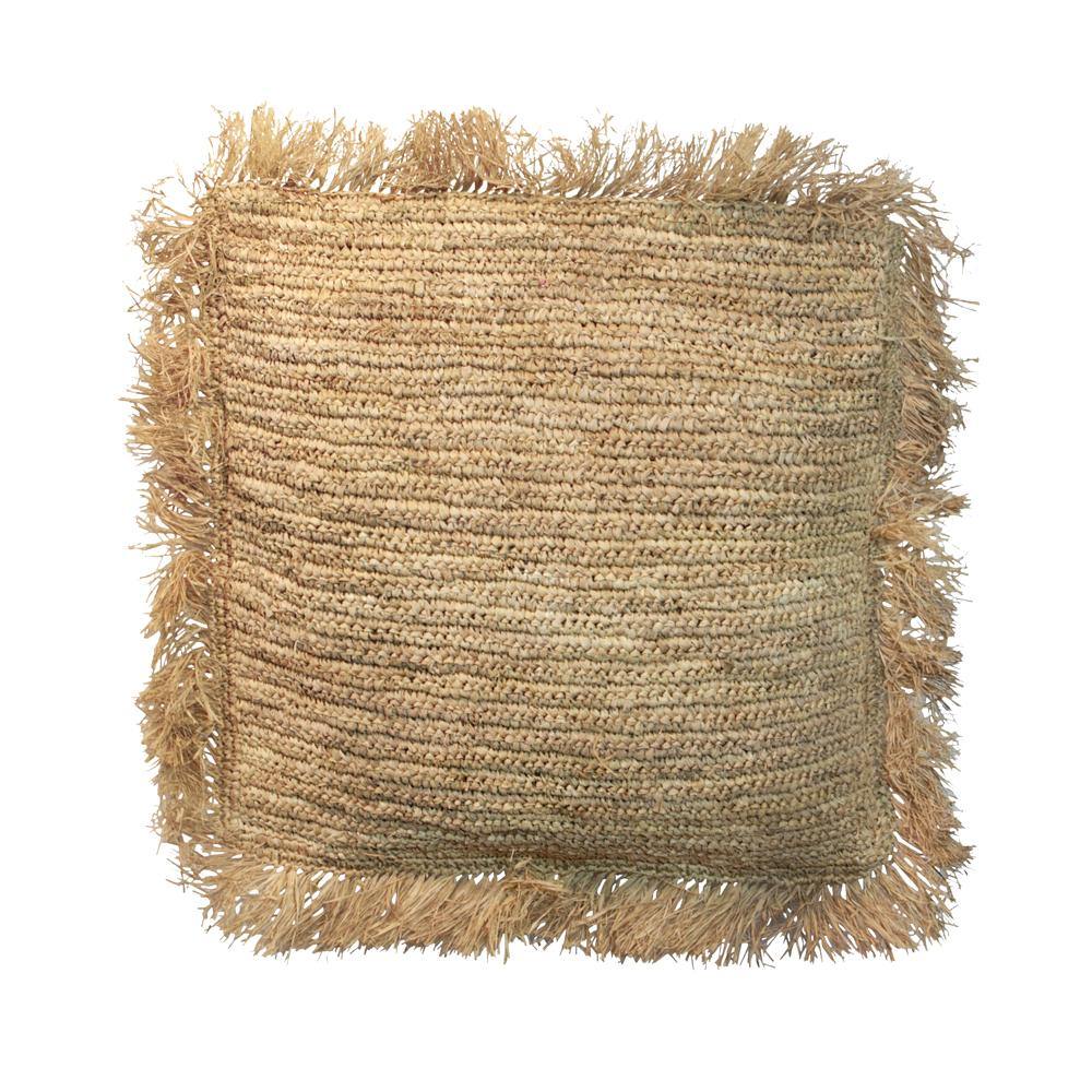 Natural raffia square cushion cover   60x 60cm   flo & joe