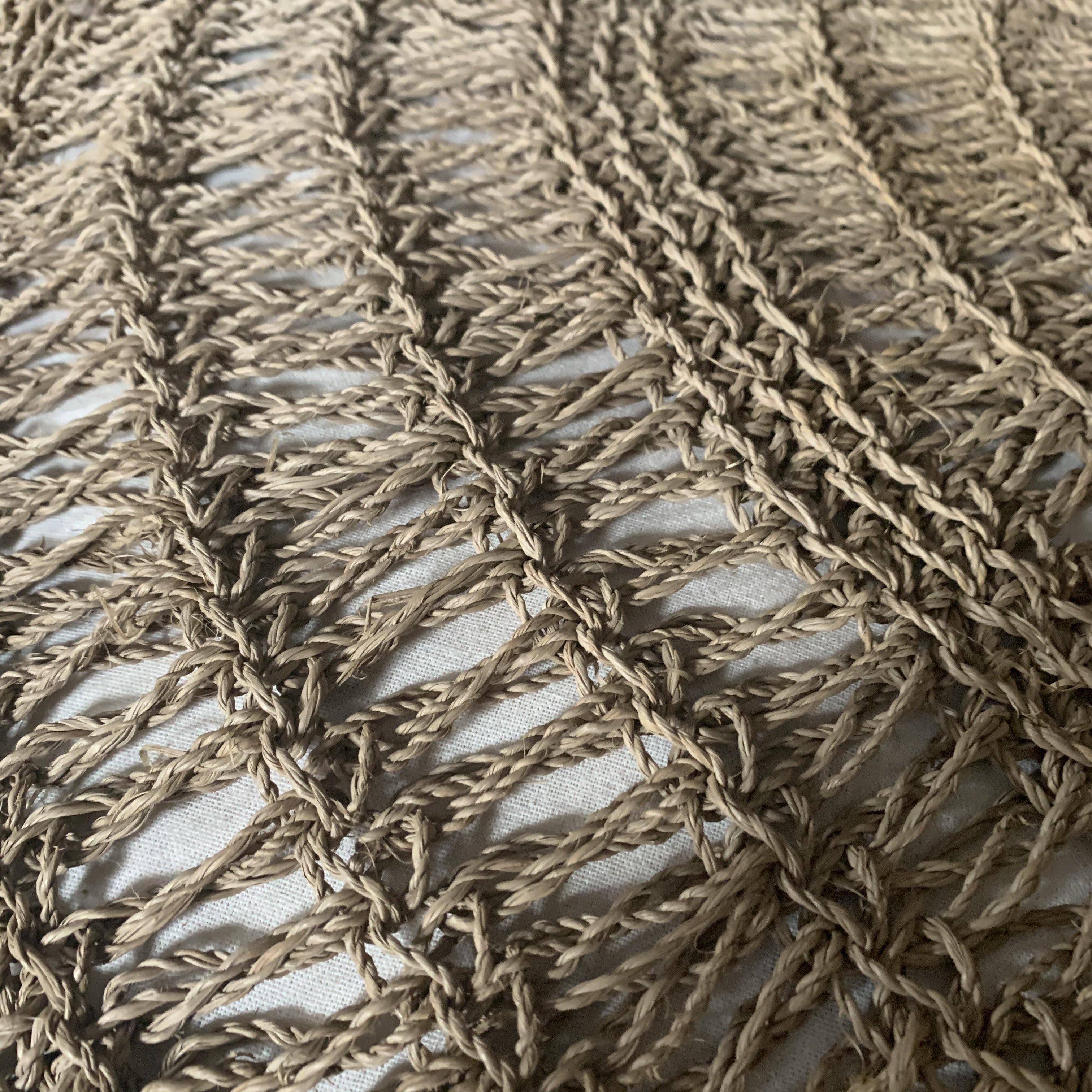 Natural Seagrass Pouffe - Flo & Joe