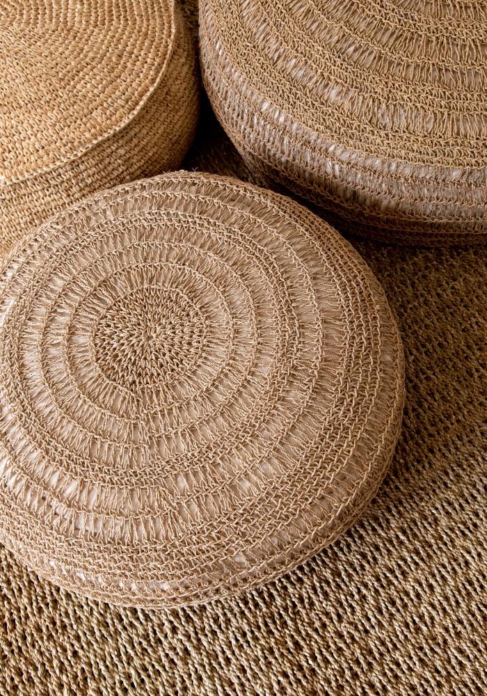 Natural seagrass pouffe   60   flo & joe