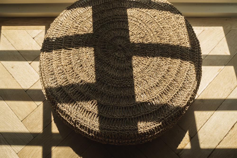 Natural seagrass pouffe   60   flo & joe