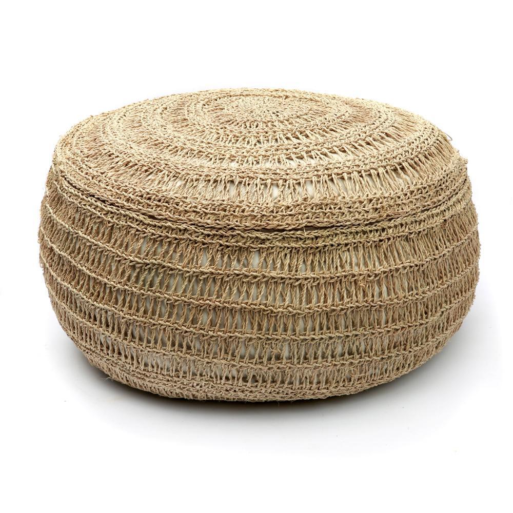 Natural seagrass pouffe   60   flo & joe
