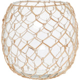 Rattan Round Glass Vase - Flo & Joe