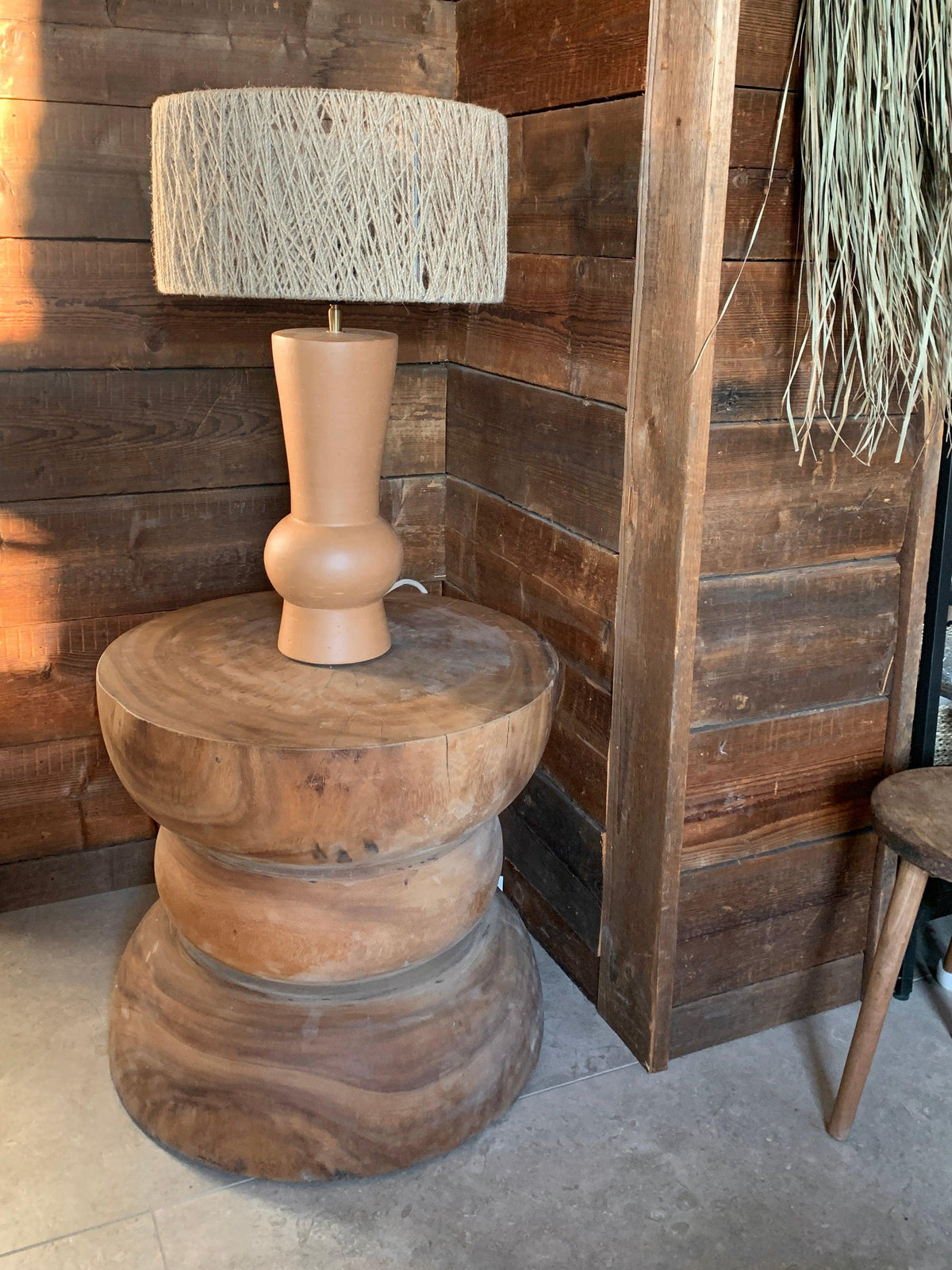 Terracotta & jute lamp   flo & joe