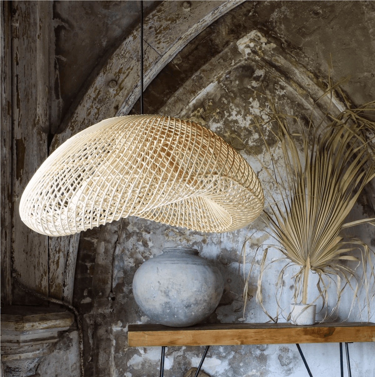 The Cloud Pendant - Natural  Rattan - 60cm - Ceiling Light Flo & Joe UK