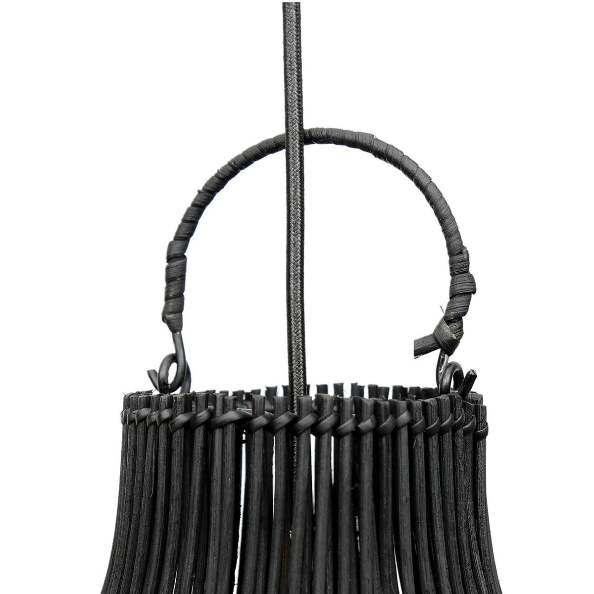 The lobster trap pendant   black rattan ceiling light  l   flo & joe