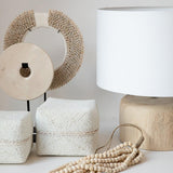 The Teak Wood Table Lamp - Natural White - Flo & Joe