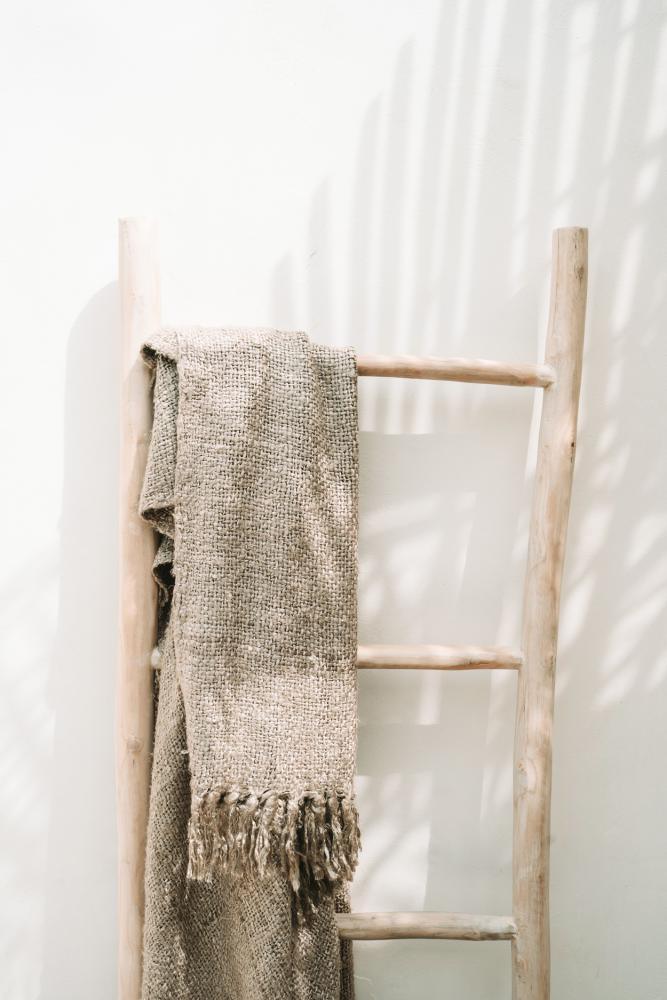 Tulum teak root ladder   natural   flo & joe